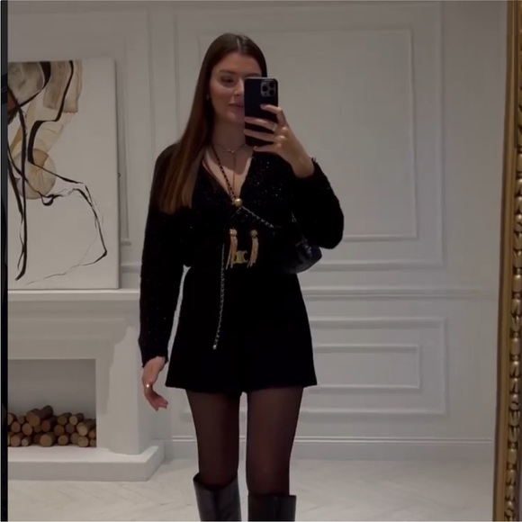 METALLIC THREAD SPARKLE KNIT CARDIGAN JACKET - Picture 4 of 12